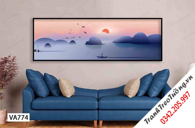 Tranh Chuyến Đò Buổi Hoàng Hôn