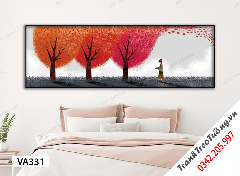 Tranh Cô Gái Dưới Bầu Trời Mùa Thu