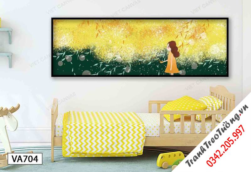Tranh Cô Gái Nhỏ Trong Rừng Cây Vàng