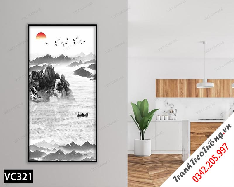 Tranh Con Đò Trở Về Trong Hoàng Hôn