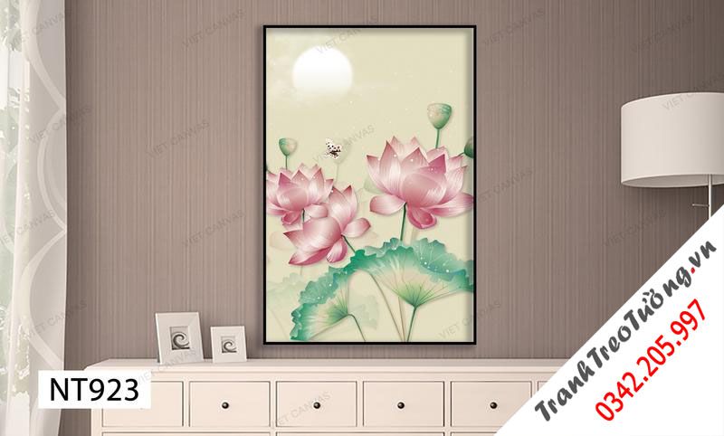Tranh Đóa Sen Dưới Trăng