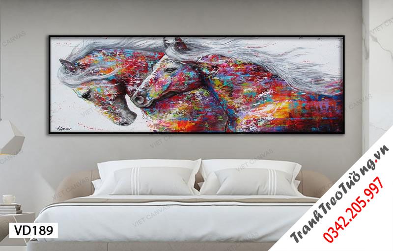Tranh Đôi Ngựa Đầy Sắc Màu