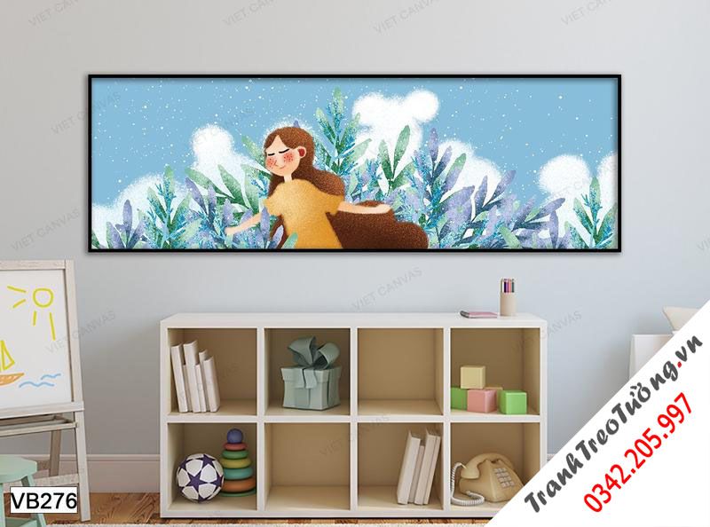 Tranh Cô Bé Giữa Cánh Đồng Hoa