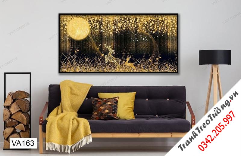 Tranh Hươu Dưới Ánh Trăng