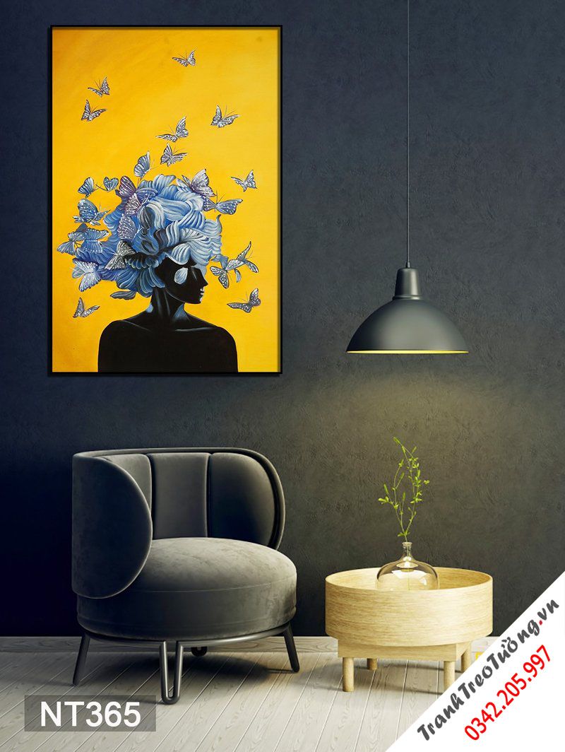 Tranh Nghệ Thuật Cô Gái Và Những Chú Bướm