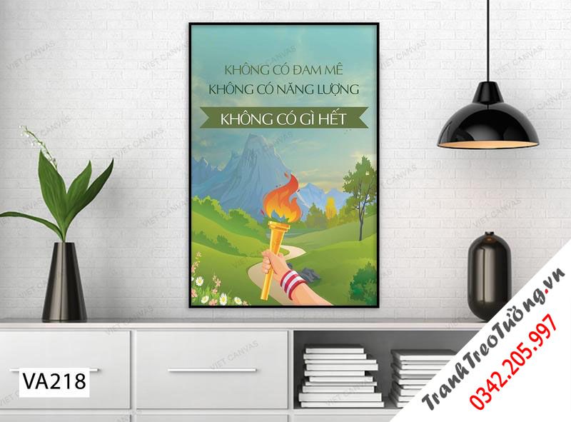 Tranh Quotes Không Có Đam Mê Không Có Năng Lượng Không Có Gì Hết