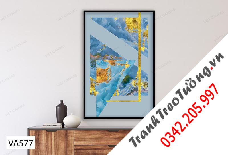 Tranh Trừu Tượng Xanh Vàng
