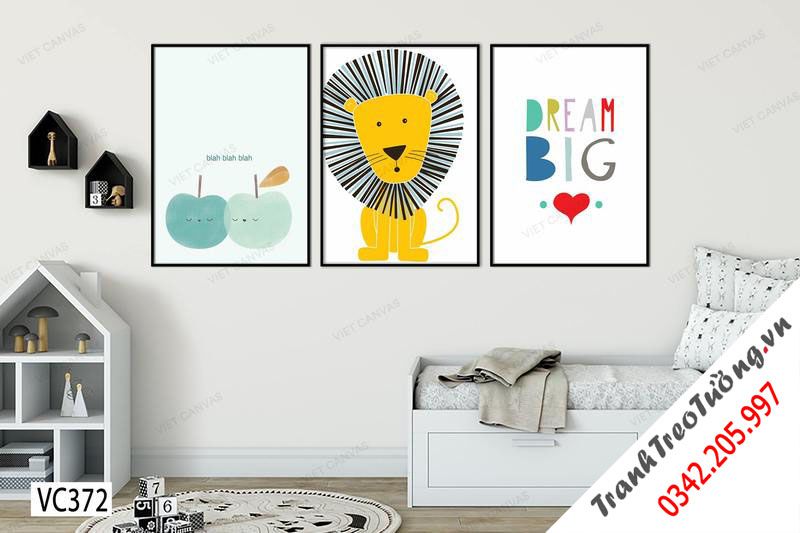 Bộ 3 Tranh Trái Táo, Sư Tử Và Quotes