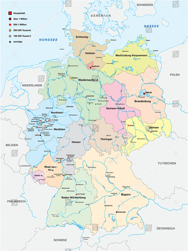 tranh bản đồ nước đức germany map 