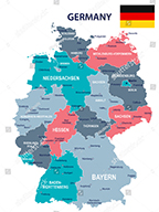 tranh bản đồ nước đức germany map 